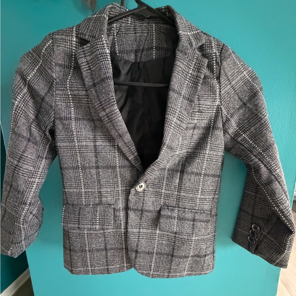 Gray Plaid Blazer